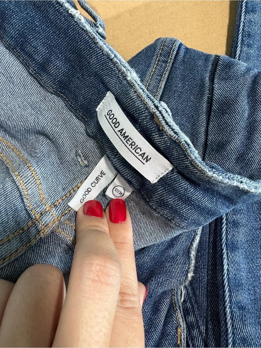 Good American Medium Blue Distressed Good Curve Skinny Jeans